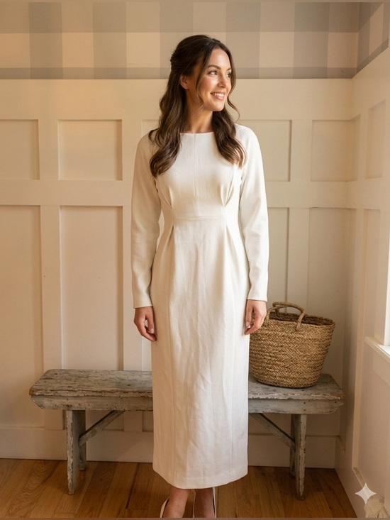 Zara Dresses & Skirts - Zara White Long-Sleeve Formal Wedding Maxi Dress Small